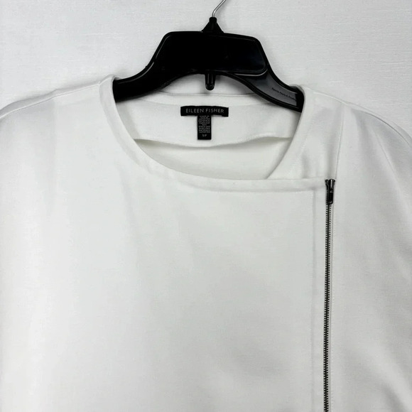 Eileen Fisher Women Office Wear Ivory Flex Tencel Ponte Zip Jacket Blazer Sz S - Picture 3 of 12